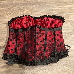 Early 2000s Goth Lace Up Corset with Satin Detailing